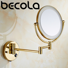 Star Hotel Engineer-Espejo de afeitar cromado/dorado con luces LED, espejo para maquillaje con aumento de baño 2024 - compra barato