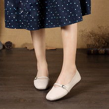 2018 New Ladies Genuine Leather Flat Casual Shoes Women Square Toe Comfortable on foot Travel Driving Pregnant woman Flats Shoes 2024 - buy cheap