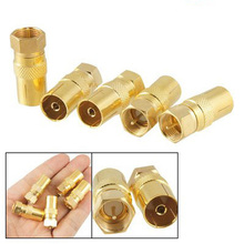 2015 Hot  5pcs Straight F-Type Male to TV PAL Female RF Coaxial Connector Adapter Jack 2024 - buy cheap