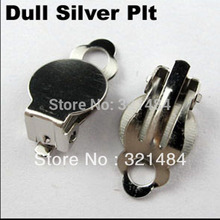 Free ship! Rhodium Dull Silver Plated Tone Metal 500PCS Earring Clip Findings With 10mm Earring Base Earring Blanks 2024 - buy cheap