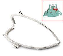 DoreenBeads 2PCs dull silver color Heart Purse Bag Metal Frame Kiss Clasp Lock 16.5x8.5cm(6 4/8"x3 3/8") 2024 - buy cheap