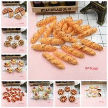 10pcs Resin Miniature Bread, Resin Flat Back Cabochon for Phone Decoration, Scrapbooking, DIY, Crafts Making 2024 - buy cheap