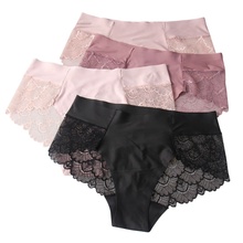 Women Underwear Silk Lingerie Sexy Lace Panties Seamless Briefs Ladies Transparent Panties Pretty Briefs 2024 - buy cheap