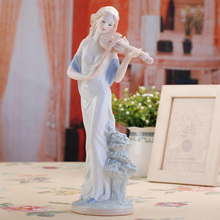 Personagens ocidentais femininos decoração de casa estatuetas de cerâmica artesanato arte café bar ornamento de porcelana decoração de casamento 2024 - compre barato