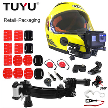 Tuyu-acessórios para câmera de capacete, suporte para capacete de motocicleta, fivela ajustável para gopro hero 5, 6, 7, eken, h9, yi 2024 - compre barato