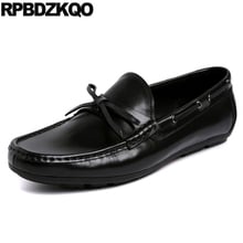 Driving Loafers Slip On Genuine Leather High Quality Boat Deluxe Flats British Style Men Italy Casual Shoes Luxury Cow Black New 2024 - buy cheap