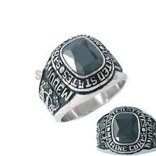 Anillo de joyería para hombre, anillo del Cuerpo de Marines de los Estados Unidos (USMC), anillo con circón inoxidable, joyería de acero inoxidable, SWR0033B 2024 - compra barato