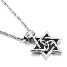 Fate Love jewelry Stainless Steel Biker star of David Charms Pendant Necklace Rope Chain 4mm 22 inch 2024 - buy cheap