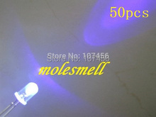 50 шт. 5 мм круглый светодиодный Фиолетовый Светодиодный УФ-светильник 5 мм прозрачный фиолетовый/УФ светодиодный светильник 2024 - купить недорого