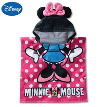 Disney 100% cotton cartoon Minnie Mickey children's hooded towel cloak absorbent bathrobe children's bath towel cloak 120x60cm 2024 - buy cheap