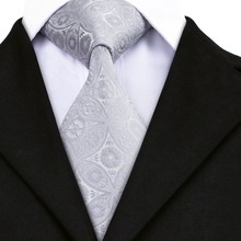 Hi-tie Серый в горошек новый классический галстук для мужчин модный подарок мужской галстук ЖАККАРДОВЫЙ тканый шелковый галстук для деловых платьев галстук для свадьбы вечеринки 2024 - купить недорого