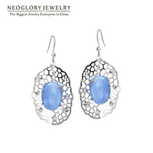 Neoglory  Czech Rhinestone Fashion Blue Glass Drop Earrings For Women 2020 New Jewelry  Hot Arrival QC4 2024 - buy cheap
