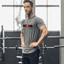 Brand Sportswear Clothing Fitness Just Gyms t shirt men slim fit bodybuilding t-shirt workout tshirt homme slim fit tee shirt 2024 - buy cheap