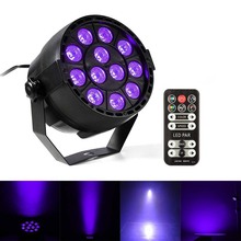 12 LEDs Stage Light Effect 12W Ultraviolet Color Flat Par DMX5 DJ Disco Lamp KTV Bar Party Backlight Beam Projector Spotlight 2024 - buy cheap