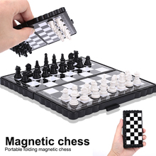 Пластиковый магнитный Магнитный Шахматный набор, коробка для игры в шахматы, красивая игра в шахматы, складной подарок, маленькая Шахматная игрушка, Классическая 2024 - купить недорого