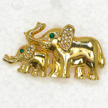 12pcs/lot Wholesale Animal Brooch Rhinestone Elephant Pin brooches C102101 2024 - buy cheap