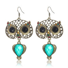 2017 big owl statement earring gold-color drop earrings for women brincos pendientes india earings fashion free shipping EA06 2024 - buy cheap