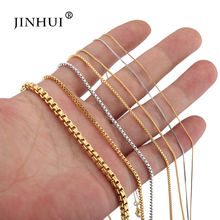 Jin Hui-collares de plata y oro a la moda, cadena con gorros, Torques pequeños, ancho 0,6/0,8/2,0mm, longitud 45cm/60cm, variedad de opciones 2024 - compra barato