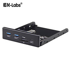 En-Labs USB 3.0 SD/Micro SD/TF 3.5" Internal Card Reader w/ USB 3.1 Gen 1 Type C + 2 x USB 3.0 Port Hub Front Panel 2024 - купить недорого