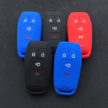 ZAD Silicone car key case cover shell skin holder for Ford Fusion 2013 2014 2015   Mustang Fusion Fiesta 4 button Remote key set 2024 - buy cheap