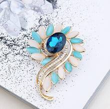 Luxurious High Quality Colares Rhinestone Crystal Broaches Brand African Fashion Jewelry Rose Pins Hijab Pins Broche Bijoux Game 2024 - buy cheap