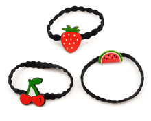 New Girls Cute Rubber Bands Fruit Cartoon Hair Accessories Strawberry Cherry Watermelon Headbands Kids High Elastic Hair Band 2024 - buy cheap