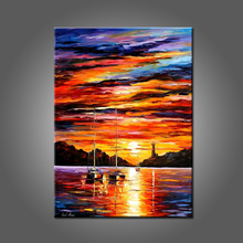 Suset Landscape Oil Painting On Canvas Beautiful Sunrise Painting For Living Room Decor Handmade Abstract Landscape Oil Painting 2024 - buy cheap