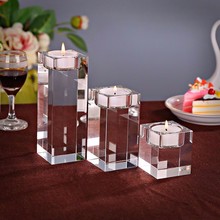 Clear Quartz Crystal Cube Tealight Candle Holder Glass Tealight Holders For Wedding Candelabra Centerpieces 2024 - buy cheap