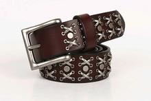 Free Shipping,New style 100% cowhide belt.genuine leather vintage rivet belts,fashion cool gift men motor biker's belt. 2024 - buy cheap