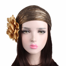 Turbante de flores grandes para mujer, sombreros de moda para mujer, Bandana de quimio, Hijab plisado, gorro indio, Turbante 2024 - compra barato