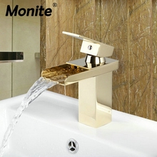 Montura de nueva marca montura de cubierta de oro, lavabo de esmalte, lavabo, cascada, montura, montura, manija, grifo mezclador 2024 - compra barato