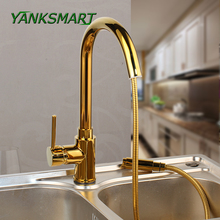 Yanksmart torneira de ouro flexível, para cozinha, água quente e fria, misturador de água, bronze 2024 - compre barato