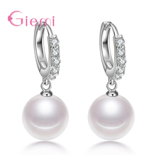 Beautiful Fresh Water Pearls Women Girls Wedding 925 Sterling Silver Drop Earrings with Crystals Brincos Jewelry Bijoux 2024 - buy cheap