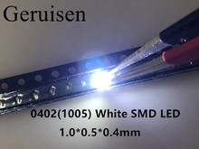 0402 LED light-emitting diode smd 0402 white 0402 SMD LED 1.0*0.5*0.4MM 1005 super bright 6000-8000K 200PCS 2024 - buy cheap