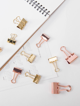 rose gold clipins cute Folder Paper Clamp Ticket Clamp Small Fresh Office Binder Clip Binder Clips Metal Clips Gold Binder Clips 2024 - buy cheap