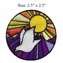 Remendo do bordado da pomba da paz 2.5 "largo/borda do círculo/appique/esplendor 2024 - compre barato