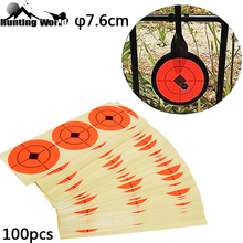 Охотничьи 3-дюймовые оранжевые самоклеющиеся бумажные наклейки мишень Bullseye съемка цель для тренировки страйкбола BB пистолет стрельба из лука 2024 - купить недорого