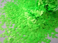 Bright neon green Fun Dots Translucent Glitter Medium Dots Cut Hex for Nail Polish Nail Art Scrapbooking and Crafts 2024 - buy cheap