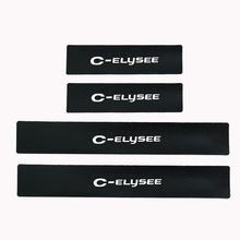 4pcs Car Door Sill Protector Sticker Carbon Fiber Vinyl Sticker for Citroen C-elysee 2024 - buy cheap