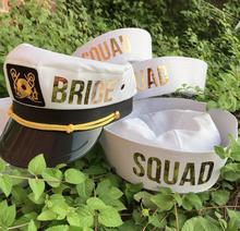 set of 7 wedding bridesmaid Nautical sailor  bride hats marina Captains hats cruise Bachelorette birthday Lets Get Nauti CAPS 2024 - buy cheap