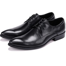 Fashion Derby Prom Shoes Mens Dress Shoes Genuine Leather Business Shoes Male Formal Wedding Groom Shoes 2024 - buy cheap