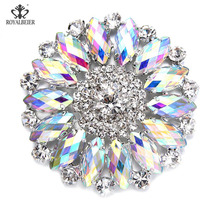 Rhinestone 3D Sunflower Shape Metal Charms 18mm Snap Button Jewelry For 20mm Snaps Pendant Snap Jewelry KZ0784 2024 - buy cheap