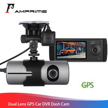 Видеорегистратор AMPrime R300 с двумя объективами, 2,7 ", GPS, видео, видеорегистратор, рекордер с GPS, G-Sensor 2024 - купить недорого
