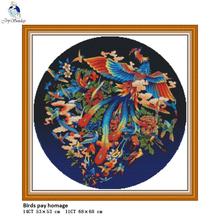 Birds Pay Homage Patterns Aida Canvas Cross-stitch 11CT 14CT Handwork Beginner Embroidery Sets Wholesale Needlework Home Decor 2024 - buy cheap