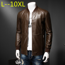Men genuine leather jacket sheepskin 2018 new spring and autumn handsome slim zipper male motorcycle leather jacket 10XL 8XL 6XL 2024 - buy cheap