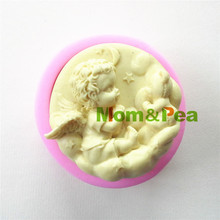 Mom&Pea 0805 Free Shipping Little Angel Shaped Silicone Soap Mold Cake Decoration Fondant Cake 3D Mold Food Grade Silicone Mould 2024 - buy cheap