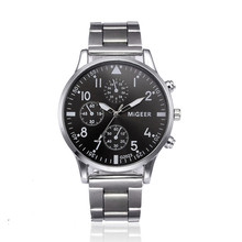 Fashion Men Crystal Stainless Steel Analog Quartz Wrist Watch BraceletMens watches  Contracted Simple  Business Gifts  20 2024 - buy cheap