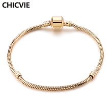 CHICVIE Famous Brand Gold Bracelet Charm Bracelets Bangles For Women Silver Friendship Snap Button Jewelry Bracelet SBR190046 2024 - buy cheap
