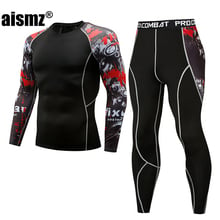 Aismz Men Thermal Underwear Sets Fashion Printing Compression Fleece Sweat Quick Drying Thermo Underwear Men Clothing Long Johns 2024 - buy cheap