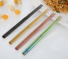 1Pair New Rainbow Chopsticks 22.5cm Mirror Polished Food Grade Top 304 Stainless Steel Korean Chopstick Sushi Sticks PI 003 2024 - buy cheap